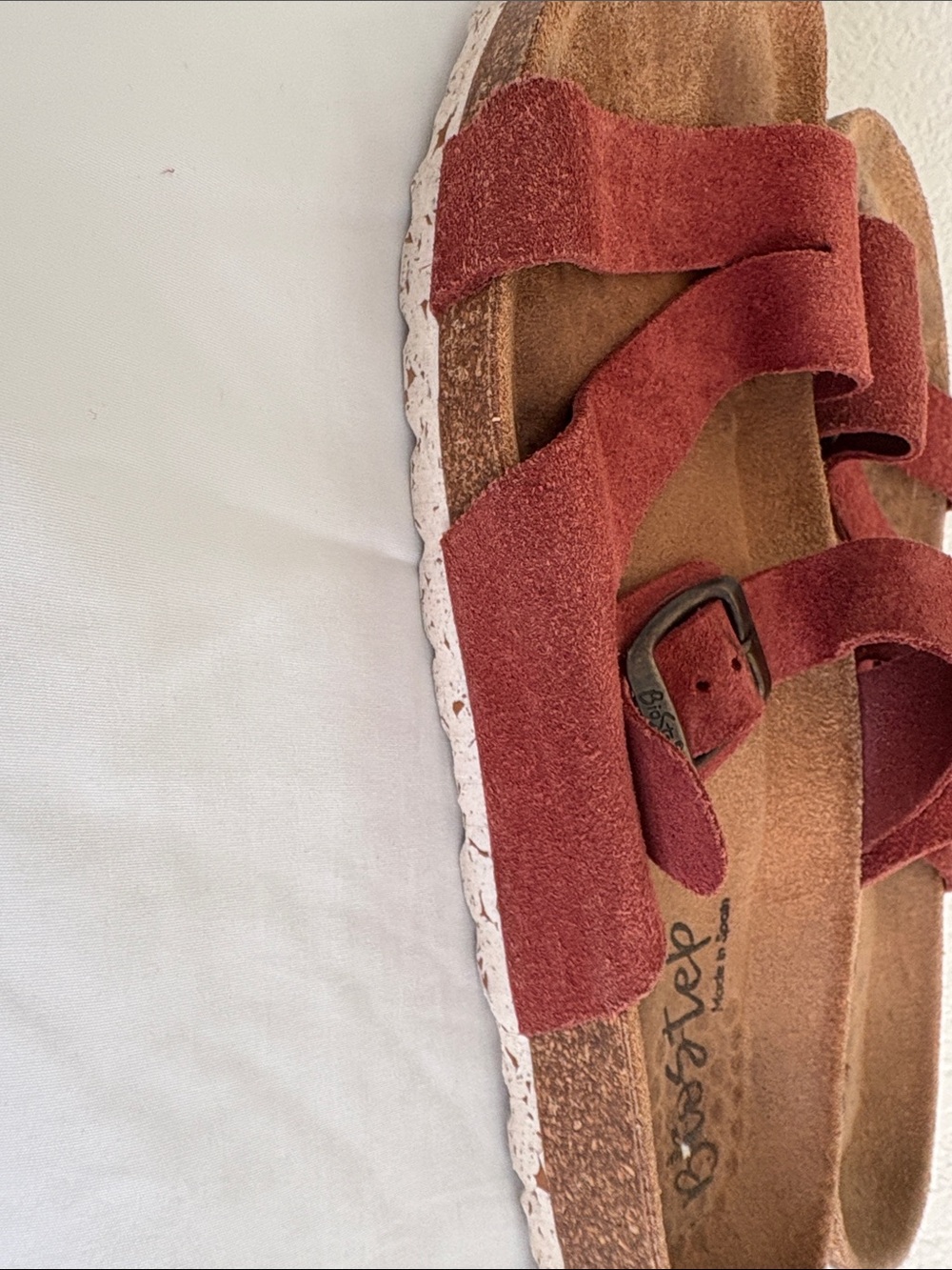 Women's Rust Suede Adjustable Buckle Slide Sandals size 8 Biostep - Picture 8 of 8